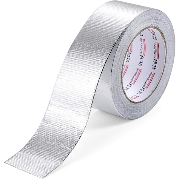 Selvklæbende tape, aluminiumsbånd, varmebestandig varmebeskyttelse, rivefast. Bredt aluminiumsforseglingstape med glasnetstof til forsegling af isolering