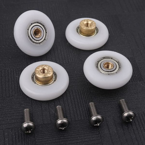 4 st Duschdörrrullar Löpare Hjul - Reservdel Badrum Glasdörr Löpare Skjutdörr Duschdörr Rullhjul (Rulldiameter 23mm)