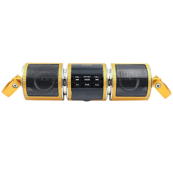 Vedenkestävä moottoripyörän MP3 Bluetooth FM-radio stereokaiutin äänentoisto musiikkisoitin Musta 600g
