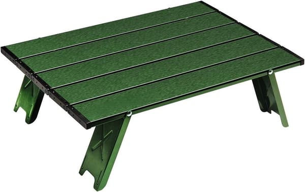 Hopfällbart Strandbord i Aluminium, Bärbart Campingbord Ultralätt, Grönt