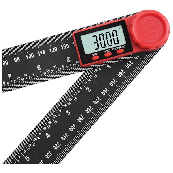 300 mm Digital vinkelmätare, 2 i 1 digital vinkelmätare med LCD-display och låsfunktion för träarbete, hus, hantverkare