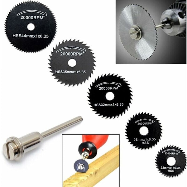 Set med 6 cirkelsågblad - för Dremel-verktyg - för att skära trä, metall 【Black Friday-erbjudanden】