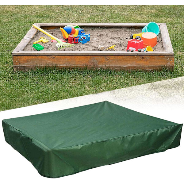 Vattentät sandlådeöverdrag 120 x 120 x 20 cm Vattentät presenning sandlådeöverdrag med dragsko Pool uteplats trädgård