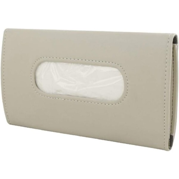 Bil Auto Solskydd Papperslåda, PU Läder Tissue Box Hållare Tissue Box Hängande Tissue Box för Bil, Beige
