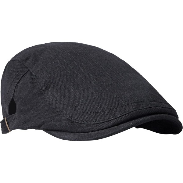 Sort Beret Mænd Kvinder Åndbar Fladskærm Kasket Vintage Beret Kørsel Golf Hat Justerbar Vintage Gatsby Ivy Cap til Forår, Sommer og Efterår