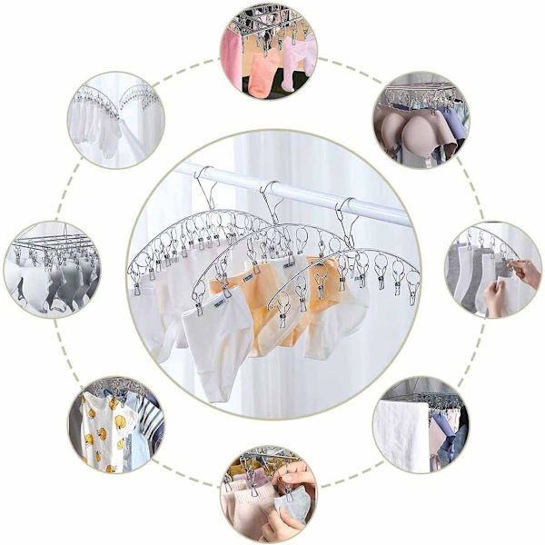 Sock Dryer Fällbar Torkställ Strumpor Hängare Vindtät Klädhängare Hängare Platsbesparande Droppställ Lämplig för Strumpor 4 Pack
