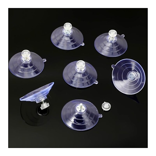 58mm - 12 stora sugproppar i plast, transparenta anti-kollisions sugproppar med gummi metallmuttrar, solid sugpropp i transparent rep