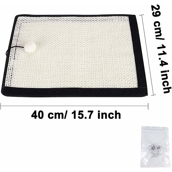 Kattenskrapematte, Kattenskrapematte, Naturlig Sisal Kattenskrapepost, Naturlig Sisal Kattenskrapematte, for Stoler, Sofa, Setene, Trapper, 40*29