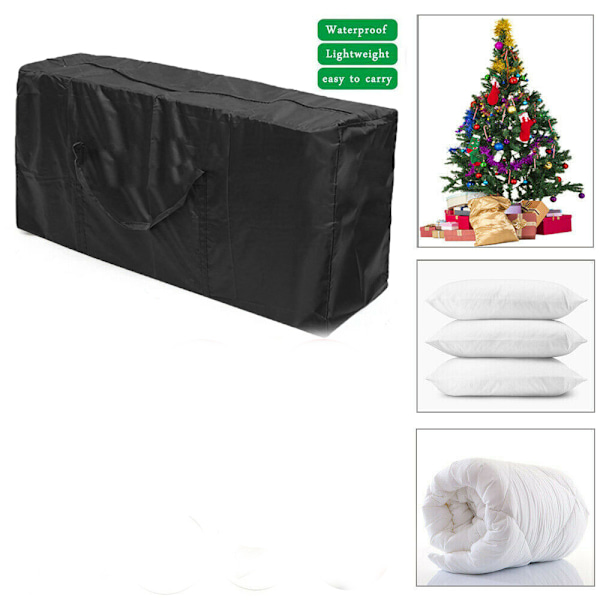 Udendørs Pude Opbevaringspose Terrasse Pudebetræk Opbevaringsposer 116x47x51cm med Lynlås Håndtag til Juletræ Vandafvisende Møbelopbevaring