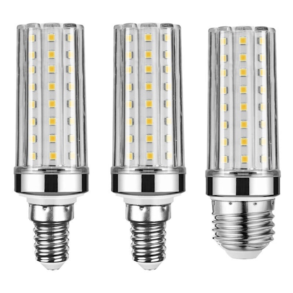 LED pære E27/14 Varm hvid majskolbe 3000k, 24/20W Halogen ækvivalent Lot med 3, 110mm
