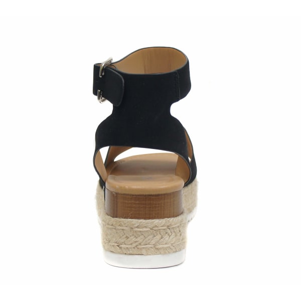 Fiskemunnsandaler - Åpen tå spenne ankelrem - Espadrille flat kile - Uformelle sandaler