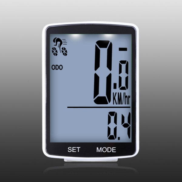 Cykelcomputer trådløs multifunktion LCD-skærm cykelcomputer cykel regntæt speedometer kilometertæller ridning 2,8 tommer vandtæt med bagli