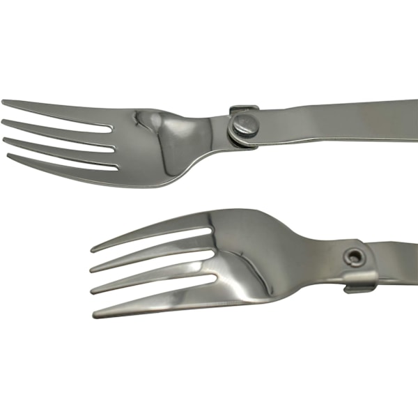 Foldbart Sæt med Ske og Gaffel - 18/10 Rustfrit Stål til Camping & Rejser 2 Dele