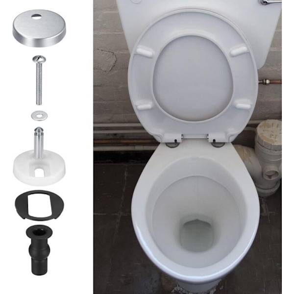 2 stycken nedskjutna till toalett toalett med fästen, snabbfrigörande gångjärn, slaktande charlier wc-fixeringar, med reservgummi skruvar