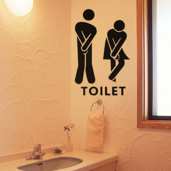 Mand Kvinde Toilet WC Fjernelse Husholdning Hjem Væg Sticker Plakat Væg Dekoration til Soveværelse Stue Badeværelse Køkken Vindue Glas