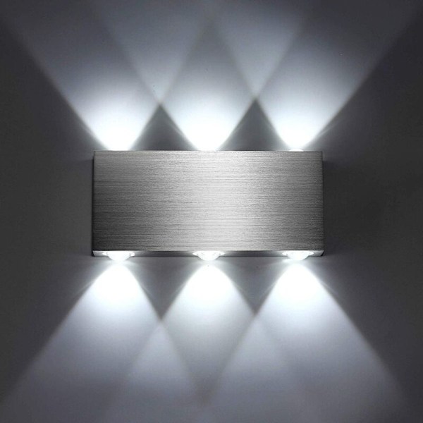 LED væglampe 18W Indendørs Moderne Væglampe Firkantet Op Ned I Aluminium Belysning Lys Dekoration Til Soveværelse Kontor Hotel Bar (kold hvid)