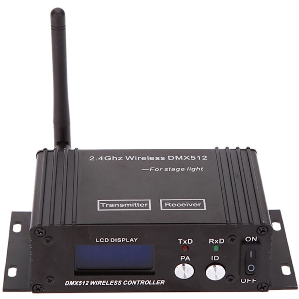DMX 512 trådlös kontroller 2,4 GHz, sändare, LCD-skärm, justerbar effekt repeater, ljuskontroller