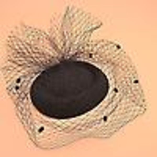 Sort Dame Felt Hat Bowler Hat Mesh Slør Lille Plys Polka Dot Dekoration Hårclips Bryllup Brud
