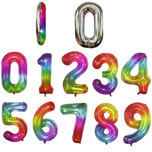 9. syntymäpäivän värilliset ilmapallot - iso numero 9 ilmapallo numero 9 -