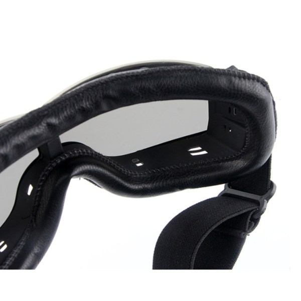 Vintage Motorsykkel Goggles Black Leather Aviator Goggles for Helm
