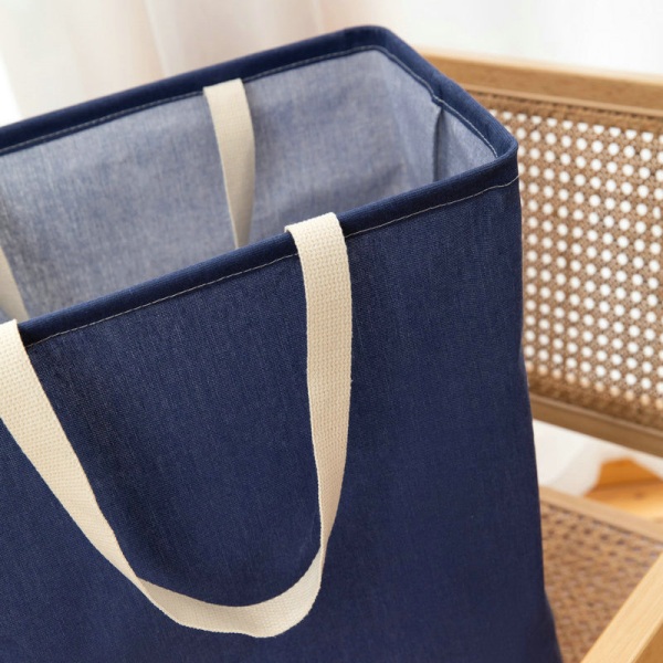 Basics Cube Tall Fabric Storage Basket, Navy
