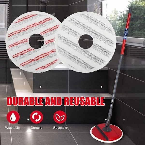 Ersättningsmopphuvud för Vileda Spin and Clean, tvättbart och återanvändbart, mikrofibermopphuvud kompatibelt med Vileda Spin Mop Head för golvrengöring (1