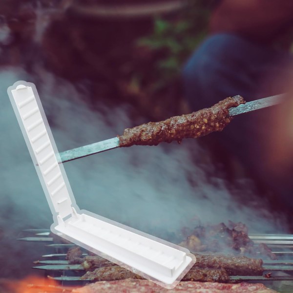 Kebabmaskine, manuel BBQ-spydmaskine, BBQ-spydform, BBQ-spydform (hvid)