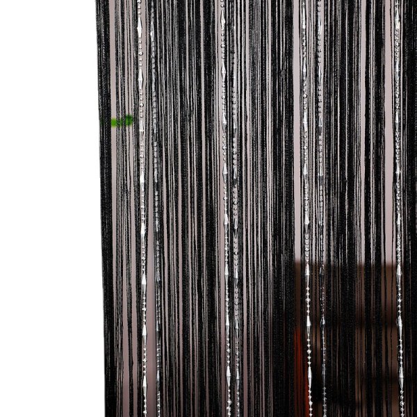 100x200cm Musta String Door Verho ikkunakoristeet huoneenjako
