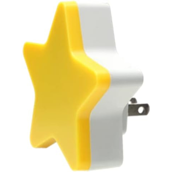 (Gul) Stjärn nattlampa, energibesparande LED nattlampa för barn, plug-in nattlampa, ljussensor nattlampa, smart nattlampa, halllampa,