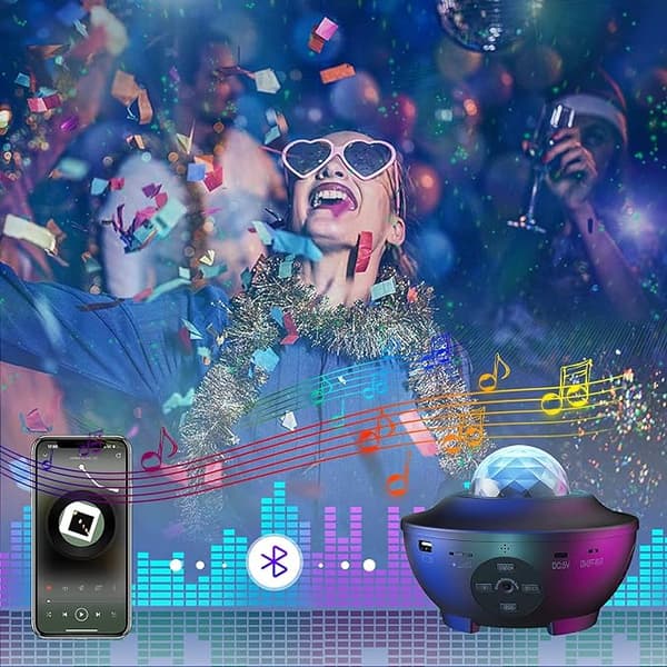 Galaxy Star Sky Projector, LED-tak Galaxy Projector Lamp, Starry Sky Night Light Star Projection Lights med timer, Bluetooth för jul/barn
