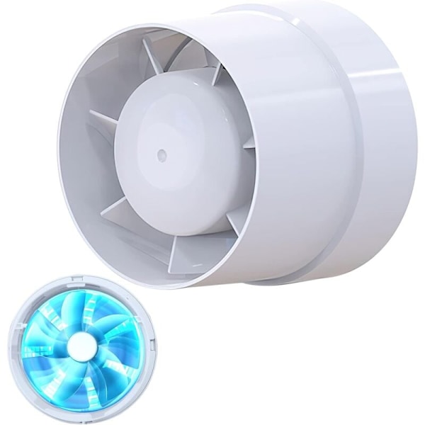 (LFI-11S) Hiljainen ilmanpoistolaite, 104mm, 130m³/h, 12 W, online-käyttö, aksiaalinen vahvistus, energiatehokas, WC-kylpyhuoneeseen telttakeittiöön autotalliin