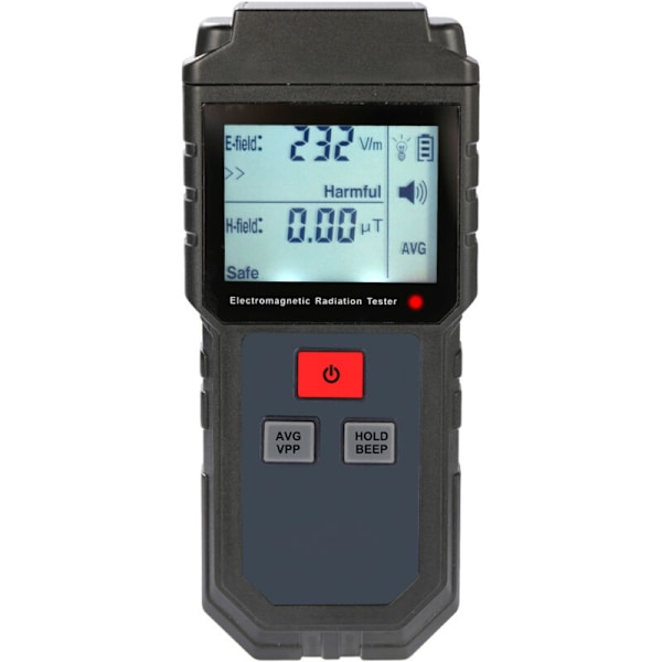 Elektromagnetisk strålingstester LCD Digital Bærbar Elektrisk feltdetektor Magnetisk feltdosimeter med lyd- og lysalarm