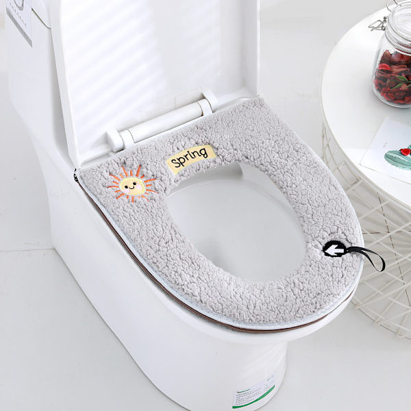 2 kappaletta yleismaailmallisia pehmeitä ja lämpimiä wc-istuimen pehmusteita ripustuslenkillä/