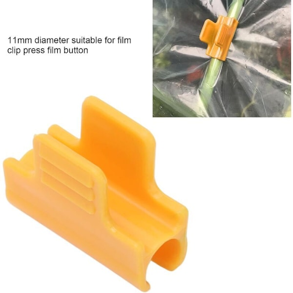50 st Växthusklämmor, Orange Plastfilmspänne för 11 mm Växtstöd Växthusfilm Radskydd Nät Tunnelbågsklämmor