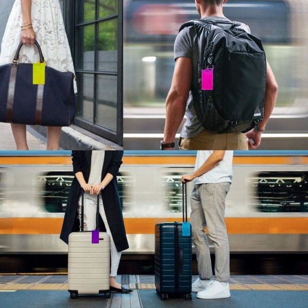 7 pakke bagagemærker til kufferter, fleksibelt silikone rejse-id I