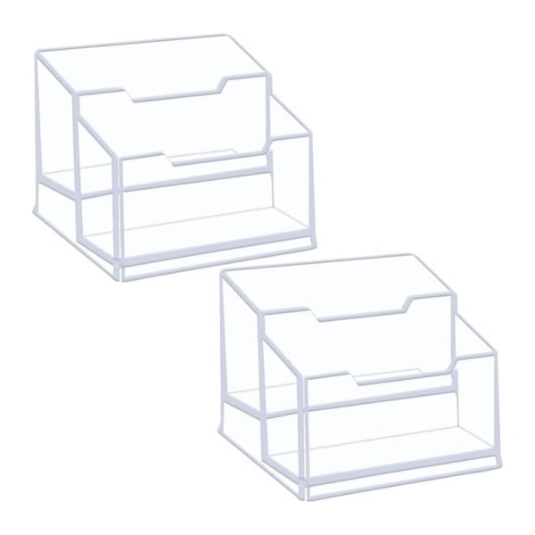 Parti med 2 dør Akryl visitkort, Visitkort display, Støtte Transparent Visitkort med 2 rum indeholder op til 200 kort til kontoret