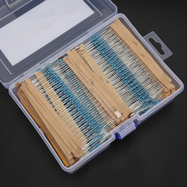 Set med 2 600 st 1/4 W metallskiktsmotstånd, elektroniska komponenter, 1 RΩ-3 MΩ