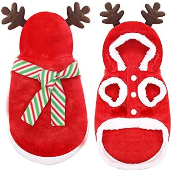 Julekostumer til kæledyr, julekostume til katte og hunde, julekostume til elg, julekostume til hunde med hat til små og mellemstore hunde og katte (M)(M)