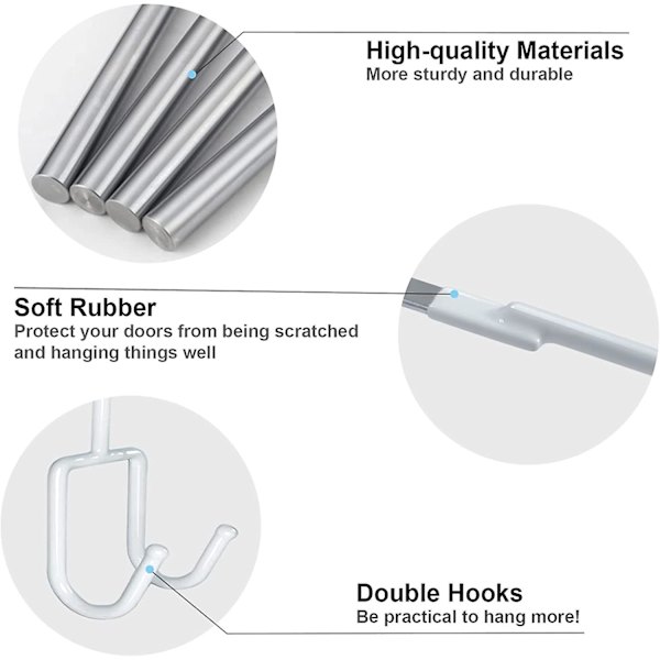 Over The Door Hooks - 4 Pakker Heavy Duty Organizer Over The Door Hanger Holder
