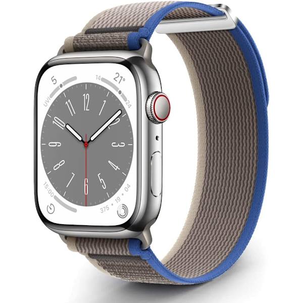 Sininen harmaa Trail Loop -hihna, yhteensopiva Apple Watch Ultra 41/40/38 mm:n kanssa, vaihtohihna yhteensopiva iWatch Series 8/7/6/5/4/3/2:n kanssa
