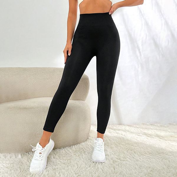 1 Pack Leggings Bekväma Andningsbara Push-up Träning Fitnesskläder Dam Leggings Hög Elastisk Squat Yoga Byxor(M)