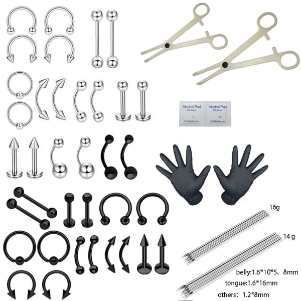 Piercing Kit Professional Body Piercing Kit Steel Piercing Needles Piercing set 2