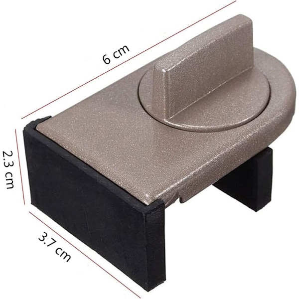 （6 × 3.7 × 2.3cm） Pakke med 4 sikkerhetslåser for justerbart skyvevindu, justerbar skyvedør, beskyttelse for barn, sikkerhetslåser for vinduer