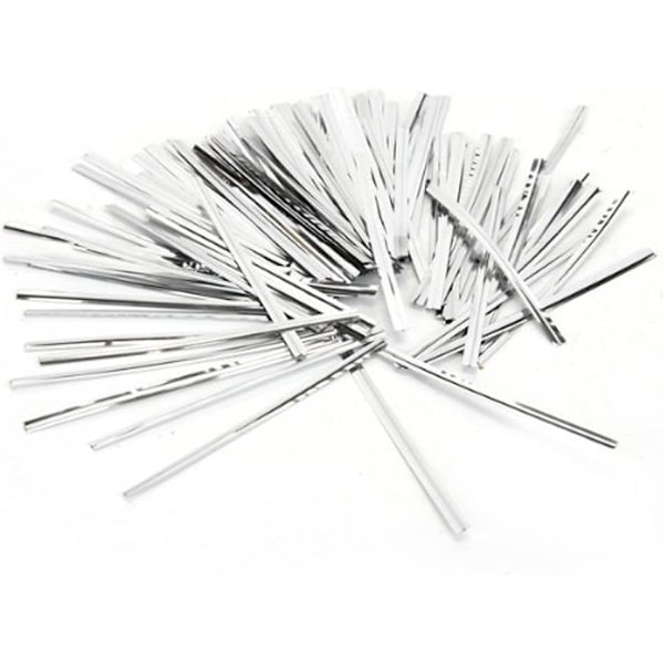 800 stk 10 cm (sølv) plastbelagte trådvridbånd for baking av brød, godteripakker, forseglingstråd
