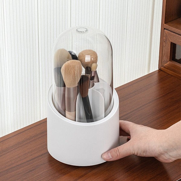 Makeup Børste Opbevaringsboks Roterende Penholder til Studenterartikler Hvid Badeværelse Hårbørsteholder Makeup Organizer Stativ