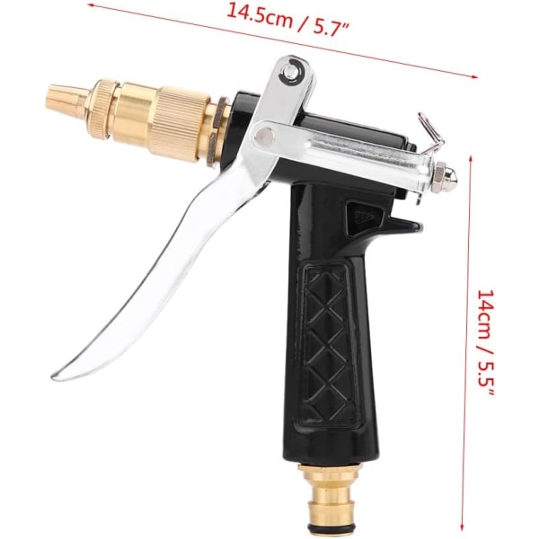 Hageslange vannpistol, høytrykks hageslange vannpistolsprøyte for bilvaskrengjøring