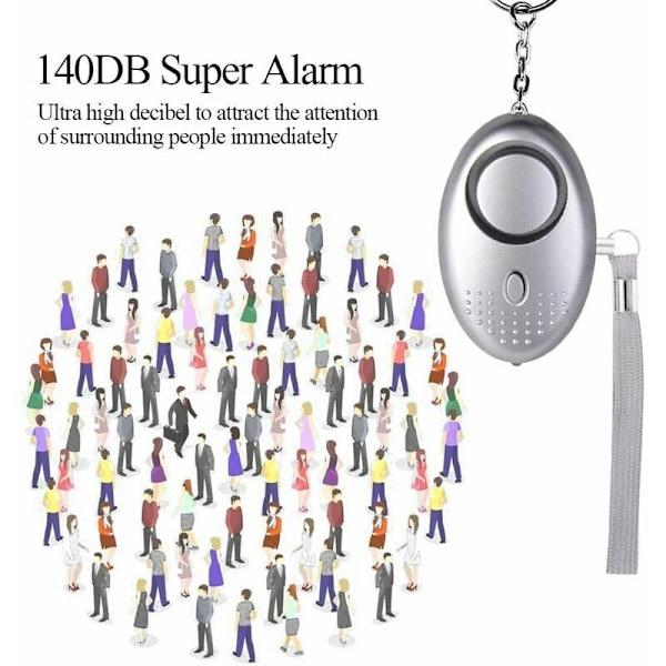 Violetti, sininen, hopea, kulta, musta 5 kpl henkilökohtainen sireeni 130db naisen Wolf Gauntlet taskulampulla, varkaudenestosireeni ulkoisella LED-valolla