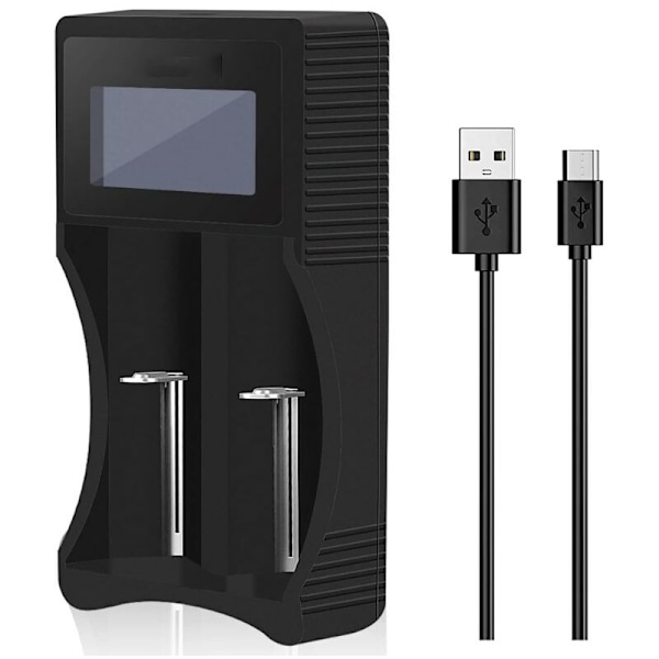 18650 Batterilader med adapter, LCD Raissement lader 18650 for 26650 22650 20700 17670 17500 16340 (RCR123) 14500 10440 Ni-MH Ni-CD A AAA AAA A