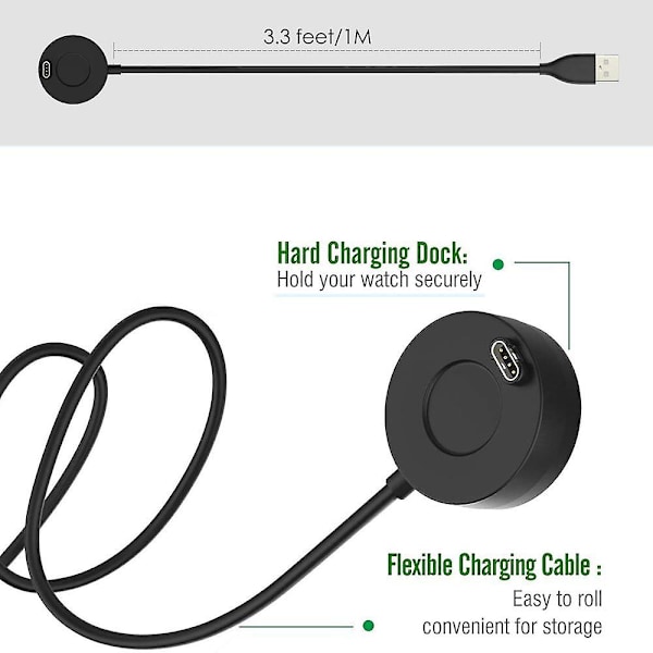 Latauskaapeli yhteensopiva Vivoactive 3/3 Music / 5 / 5s / 5x / 5x Plus / Instinct / Forerunner 935 -kaapelilaturi
