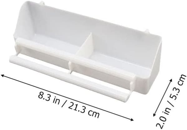3 stk. Due Feeder Spaltebeholder Foderret Foderdispenser til Due Kylling And Fugl Fjerkræ Hvid